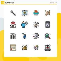 Set of 16 Modern UI Icons Symbols Signs for surfing paper money office file Editable Creative Vector Design Elements
