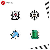 Set of 4 Modern UI Icons Symbols Signs for certificate up business research magic Editable Vector Design Elements