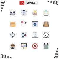 16 Creative Icons Modern Signs and Symbols of food party tactics kid envelope Editable Pack of Creative Vector Design Elements