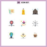 9 Creative Icons Modern Signs and Symbols of plate hand building label bid Editable Vector Design Elements