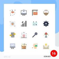 16 Creative Icons Modern Signs and Symbols of cafe nature board baby basket Editable Pack of Creative Vector Design Elements
