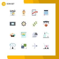 Set of 16 Vector Flat Colors on Grid for page data head contract seo Editable Pack of Creative Vector Design Elements