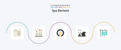 Spa Element Flat 5 Icon Pack Including board. stone. spa. spa. spa vector