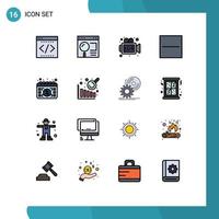 Modern Set of 16 Flat Color Filled Lines Pictograph of buy hide search delete video Editable Creative Vector Design Elements