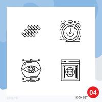 Stock Vector Icon Pack of 4 Line Signs and Symbols for bricks time block ecommerce conception Editable Vector Design Elements