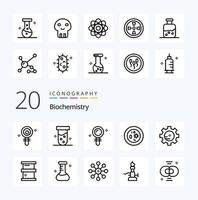 20 Biochemistry Line icon Pack like laboratory chemistry biochemistry biology biochemistry vector