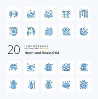 20 Gym Blue Color icon Pack like supplement gym list football sport vector