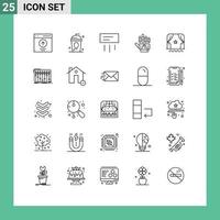 paquete de iconos de vector de stock de 25 signos y símbolos de línea para tecnología golve seguimiento de vacaciones elementos de diseño de vector editables más frescos