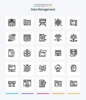 paquete de iconos de esquema de gestión de datos creativos 25 como átomo. base de datos. archivos datos . computadora vector