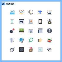 User Interface Pack of 25 Basic Flat Colors of emergency direction protection up arrow Editable Vector Design Elements