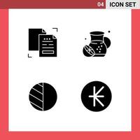 User Interface Solid Glyph Pack of modern Signs and Symbols of content editing document summer shadow Editable Vector Design Elements