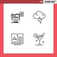 4 Universal Filledline Flat Colors Set for Web and Mobile Applications resume test cv lightning book Editable Vector Design Elements