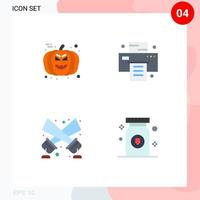 Modern Set of 4 Flat Icons Pictograph of face spotlight avatar printer drug Editable Vector Design Elements