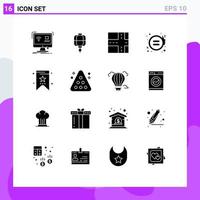 Universal Icon Symbols Group of 16 Modern Solid Glyphs of billiards price decoration bookmark gender Editable Vector Design Elements