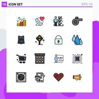 paquete de iconos de vector de stock de 16 signos y símbolos de línea para construir silbato san valentín deporte garrapata elementos de diseño de vector creativo editable