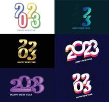 Big Set of 2023 Happy New Year logo text design 2023 number design template vector