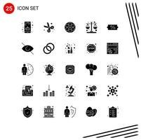 paquete de iconos vectoriales de stock de 25 signos y símbolos de línea para elementos de diseño vectorial editables de cinta de gestión de películas de tiempo de descuento vector