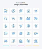 Creative Ecology And Environment 25 Blue icon pack  Such As ecology. . nuclear. recycle bag. organic vector