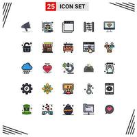 Set of 25 Modern UI Icons Symbols Signs for wifi computer apps math game Editable Vector Design Elements