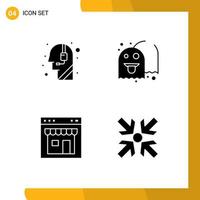 User Interface Solid Glyph Pack of modern Signs and Symbols of assistance interface call centre play page Editable Vector Design Elements