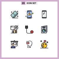 9 Filledline Flat Color concept for Websites Mobile and Apps up user phone achieved iphone Editable Vector Design Elements