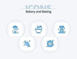 Baking Blue Icon Pack 5 Icon Design. baking. cooking. baking. colouring. stand vector