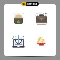 4 Creative Icons Modern Signs and Symbols of sauna education business bag food Editable Vector Design Elements