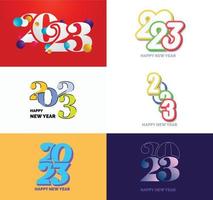 gran conjunto de 2023 feliz año nuevo diseño de texto de logotipo plantilla de diseño de número 2023 vector