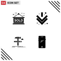 User Interface Pack of 4 Basic Solid Glyphs of sign develop unavailable full tools Editable Vector Design Elements