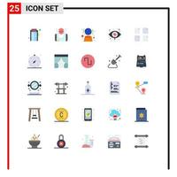 Set of 25 Vector Flat Colors on Grid for multiple documents hologram vision market Editable Vector Design Elements