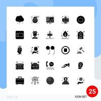 25 User Interface Solid Glyph Pack of modern Signs and Symbols of ui on content interface new year Editable Vector Design Elements