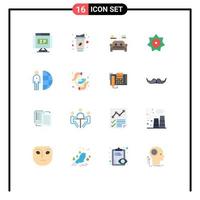 grupo universal de símbolos de iconos de 16 colores planos modernos de ramadan kareem chair islam sofa paquete editable de elementos creativos de diseño de vectores