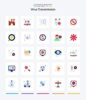 transmisión de virus creativo 25 paquete de iconos planos como diagnóstico. vacuna. limpieza. cuentagotas. droga vector