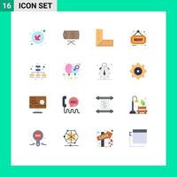 paquete de iconos de vector de stock de 16 signos y símbolos de línea para signo de geometría de negocio web paquete editable real de elementos de diseño de vector creativo