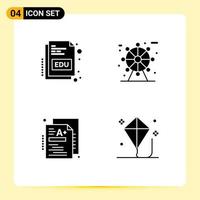 Mobile Interface Solid Glyph Set of Pictograms of book grade online park child Editable Vector Design Elements