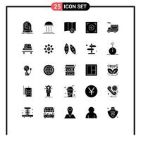 25 iconos creativos signos y símbolos modernos de elementos de diseño vectorial editables del mapa de la cámara de la columna de video del camión vector