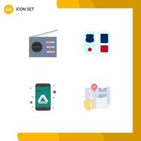 4 Thematic Vector Flat Icons and Editable Symbols of media google book star gdpr Editable Vector Design Elements