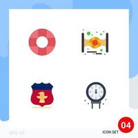 Stock Vector Icon Pack of 4 Line Signs and Symbols for help gauge spaceship usa plumber Editable Vector Design Elements