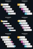 Vector 6 Infographics Pack Presentation slide template 5 Steps cycle diagrams and timelines