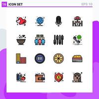 16 Creative Icons Modern Signs and Symbols of cooking baking live table living Editable Creative Vector Design Elements