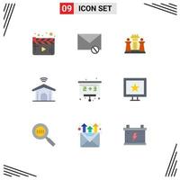 Modern Set of 9 Flat Colors Pictograph of technology home spam electronic tactic Editable Vector Design Elements