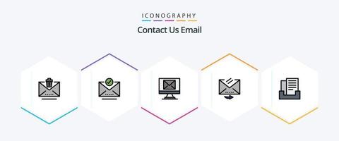 paquete de iconos de 25 líneas completas de correo electrónico que incluye caja. Email. componer. respuesta. Email vector