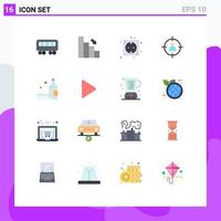 16 Flat Color concept for Websites Mobile and Apps user target board man power Editable Pack of Creative Vector Design Elements