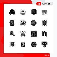 Set of 16 Modern UI Icons Symbols Signs for data adapter like webcam technology Editable Vector Design Elements