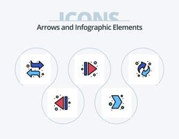 Arrow Line Filled Icon Pack 5 Icon Design. end. direction. arrow. up. arrow vector