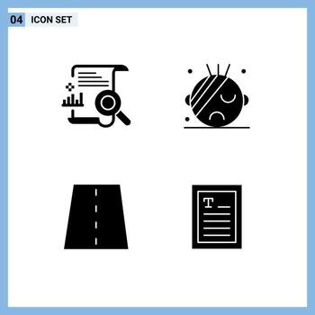 4 Solid Glyph concept for Websites Mobile and Apps chart infrastructure search hospital path Editable Vector Design Elements