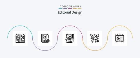 Editorial Design Line 5 Icon Pack Including pen. design. design. art. creative vector