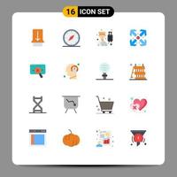 Modern Set of 16 Flat Colors Pictograph of analytic maximize avatar enlarge service Editable Pack of Creative Vector Design Elements
