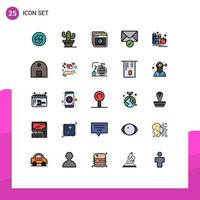 paquete de iconos de vector de stock de 25 signos y símbolos de línea para tutoriales enviados de regreso a la escuela elementos de diseño de vector editables de aprendizaje por correo