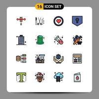 16 Creative Icons Modern Signs and Symbols of cell shield interface security key Editable Creative Vector Design Elements